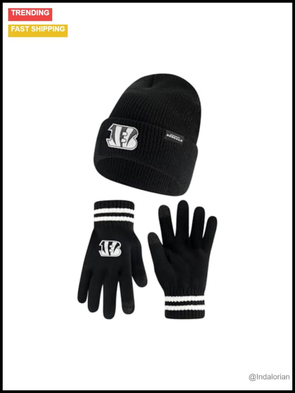 NFL Super Soft Marled Winter Beanie Knit Hat with Touch Screen Gloves